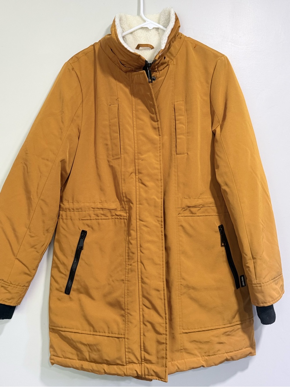 Nine West Women's Mustard Yellow Puffer Parka